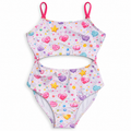 Shimmer Sparkle cutout one-piece swimsuit with pink straps — AI-styled product illustration