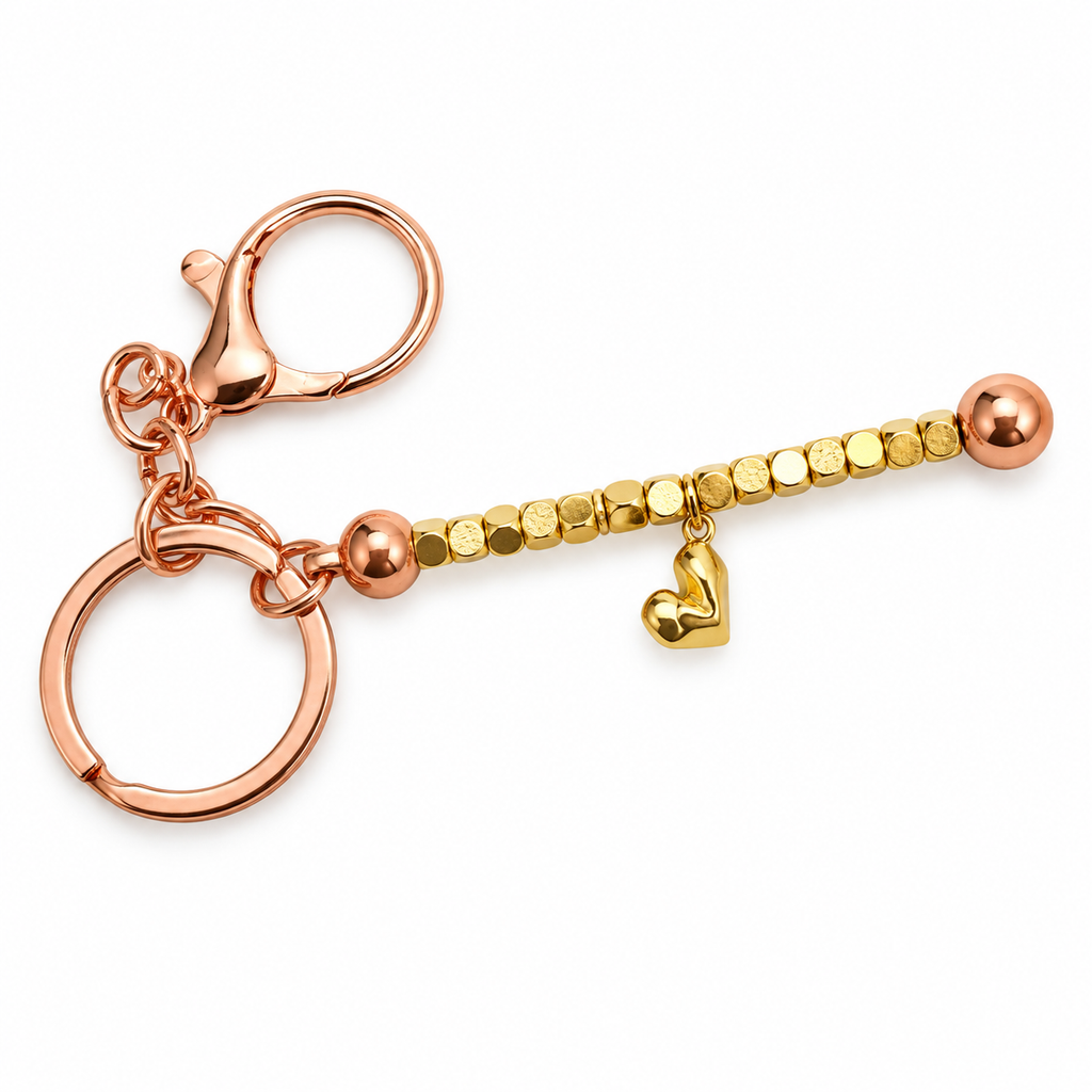 heart keychain on a white background